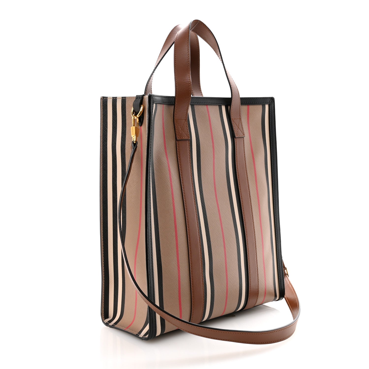 Burberry E-Canvas Stripe Small Portrait Tote Bag Archive Beige 3 of 10