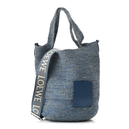 Loewe Raffia Mini Slit Tote Bag Blue 1 of 14