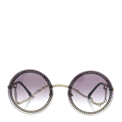 Chanel Round Chain Sunglasses 4245 Gold 2 of 7