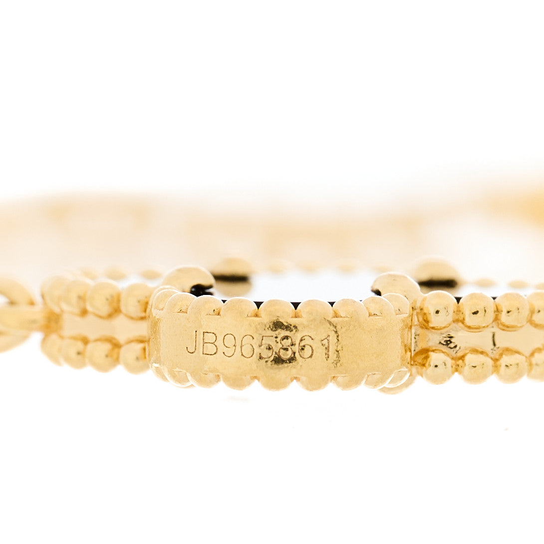 Van Cleef & Arpels 18K Yellow Gold Black Onyx 5 Motifs Vintage Alhambra Bracelet 4 of 4