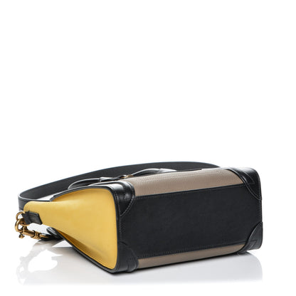 Celine Drummed Calfskin Suede Nano Tri-Color Luggage Amber 4 of 7