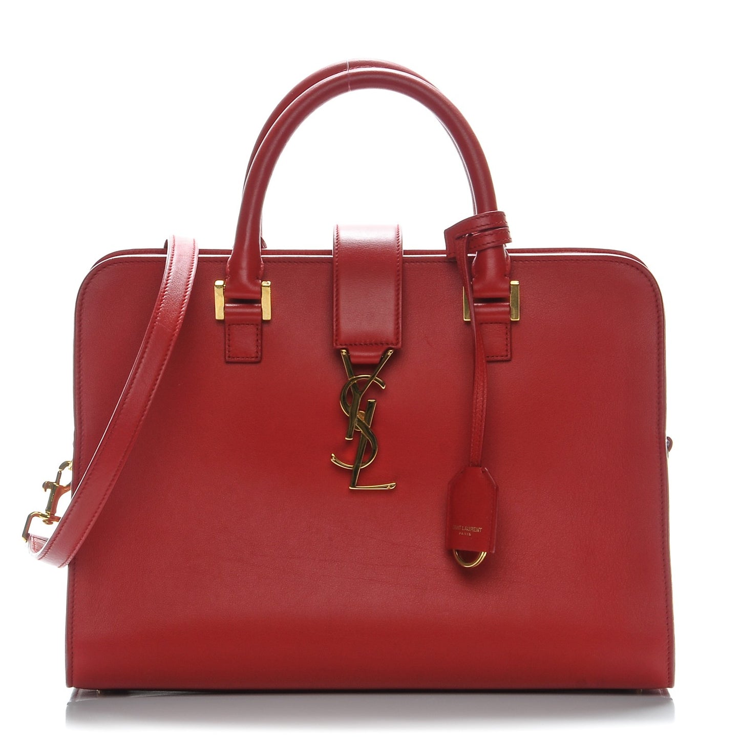 Calfskin Small Monogram Cabas Lipstick Red
