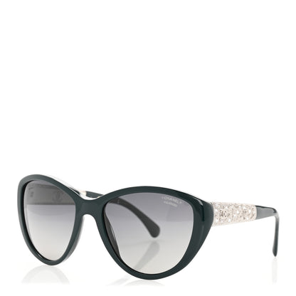Chanel Crystal Bijoux Polarized Sunglasses 5298-B Green 1 of 8