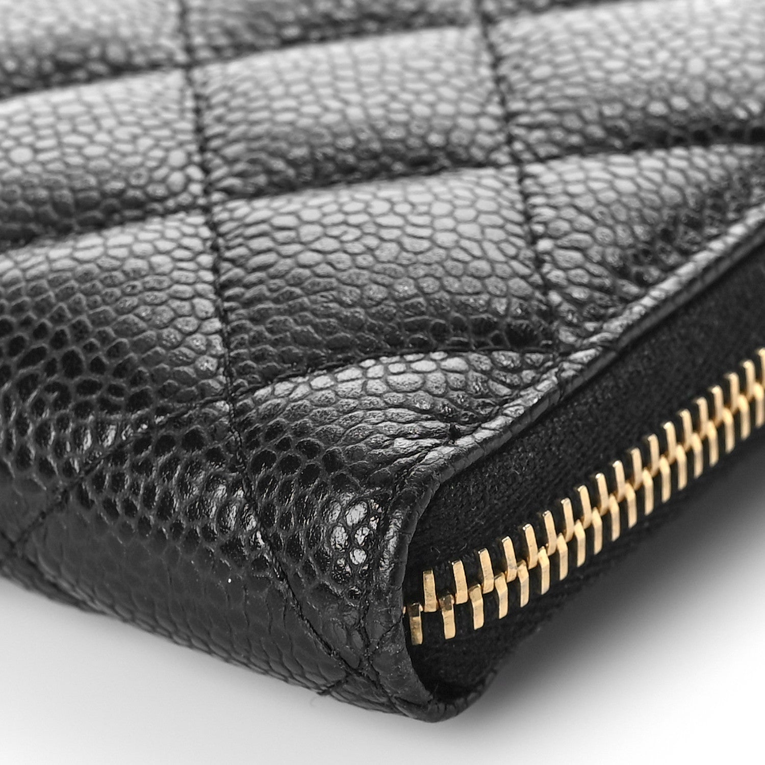 Chanel Caviar Quilted Large Gusset Zip Around Wallet Black 10 of 11