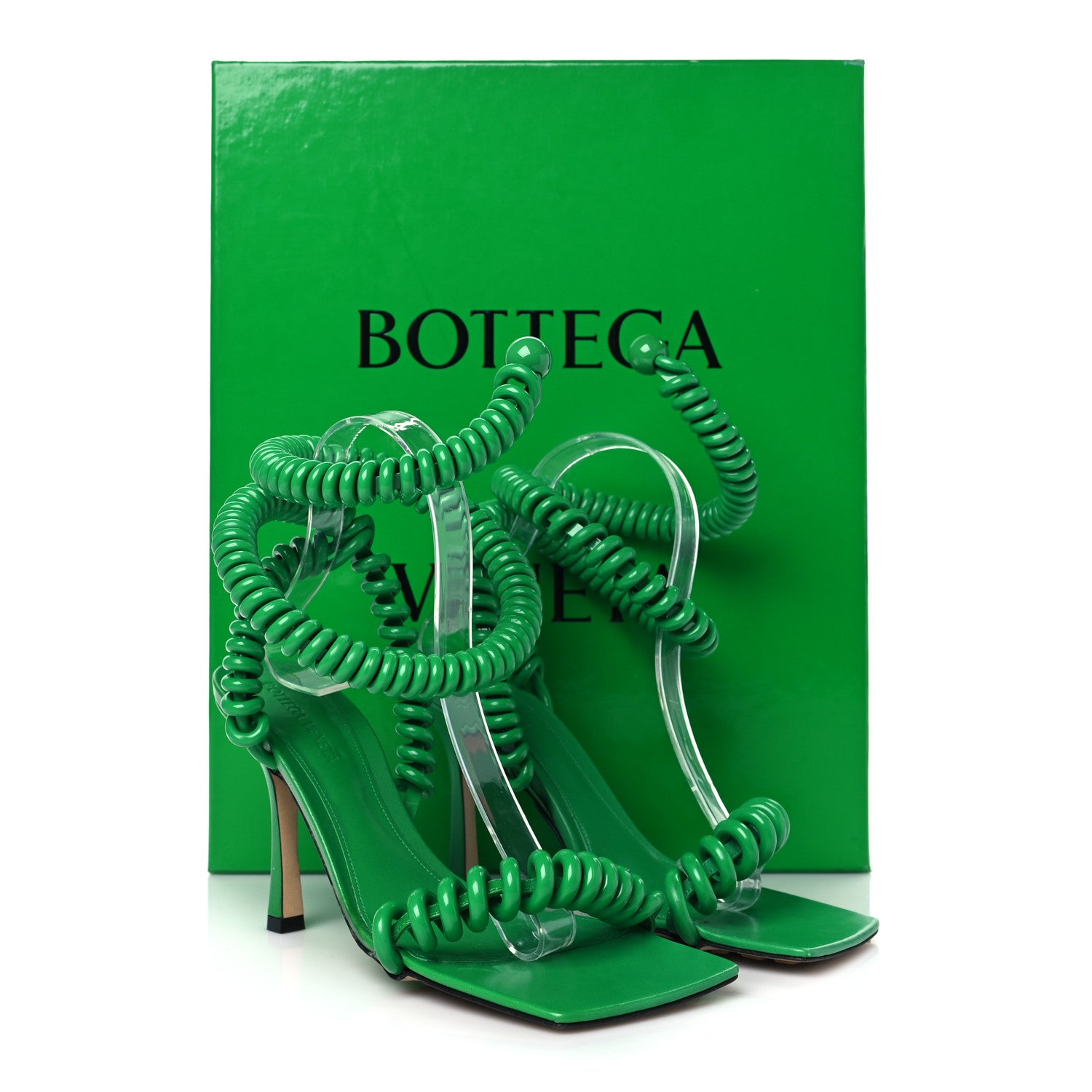 Bottega Veneta Rubber Wire Nappa Stretch 90mm Sandals 38 Grass 9 of 9