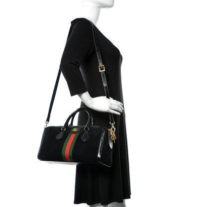Gucci Suede Patent GG Web Medium Ophidia Boston Black 2 of 11