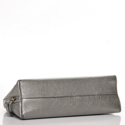 Chanel Metallic Goatskin Cosmetic Case Silver 4 of 7