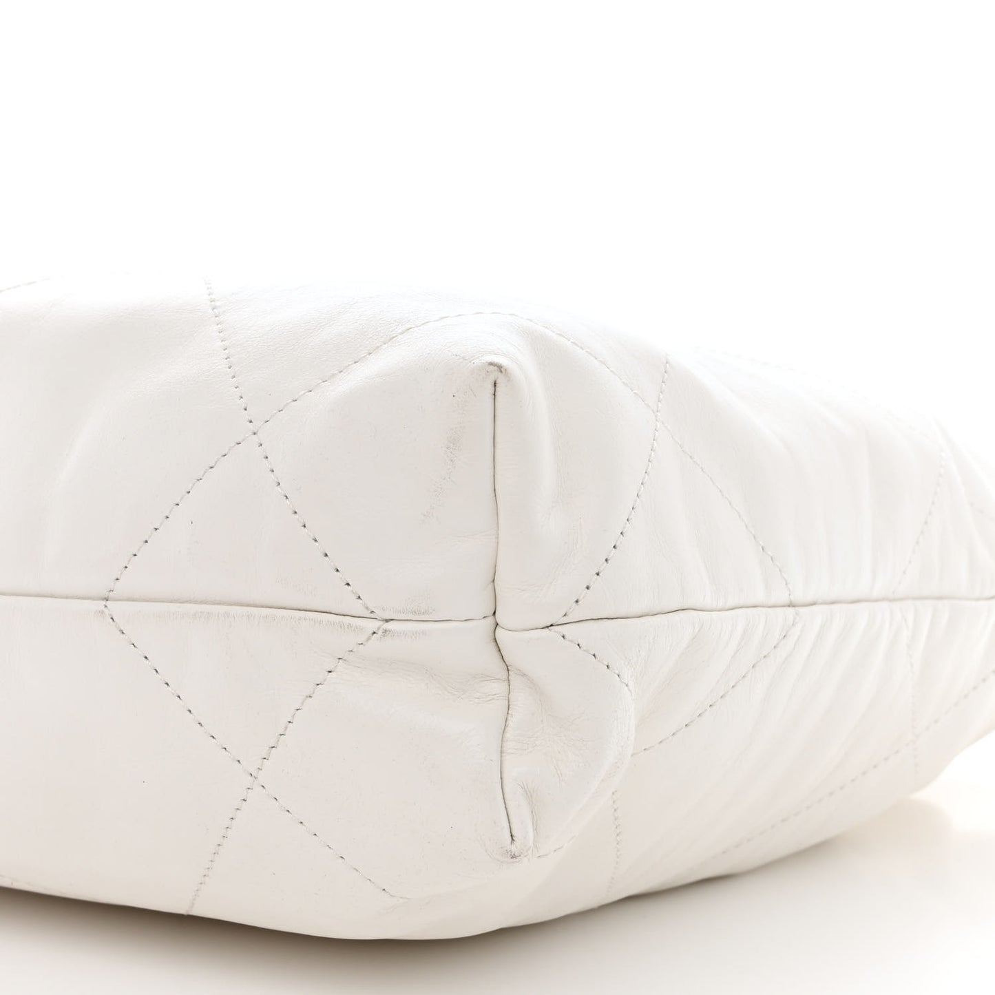 Shiny Calfskin Quilted Small Chanel 22 White