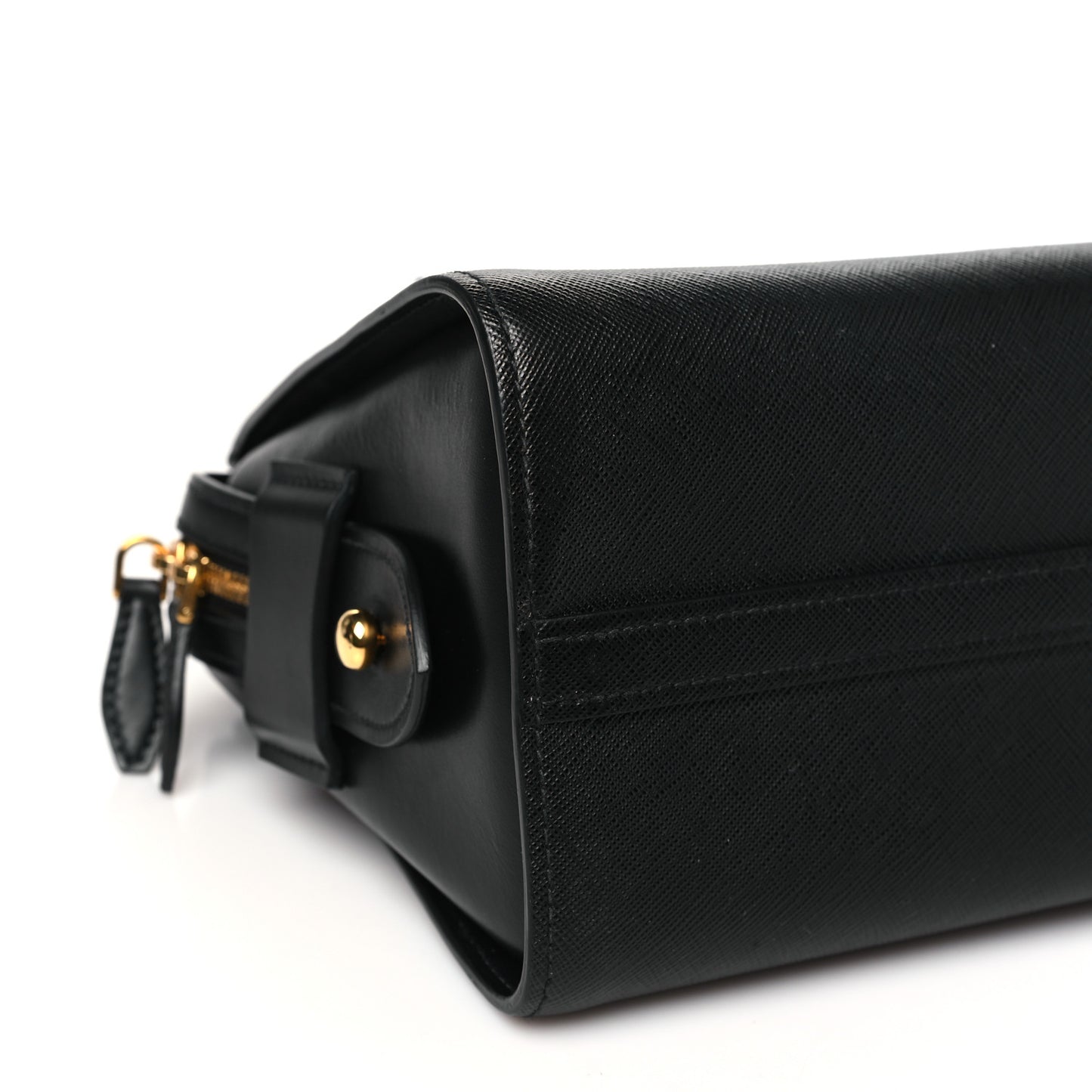 Saffiano Soft Calfskin Double Handle Satchel Black