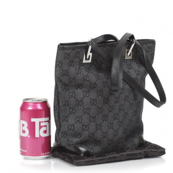 Gucci Denim Monogram Bucket Tote 2 of 9