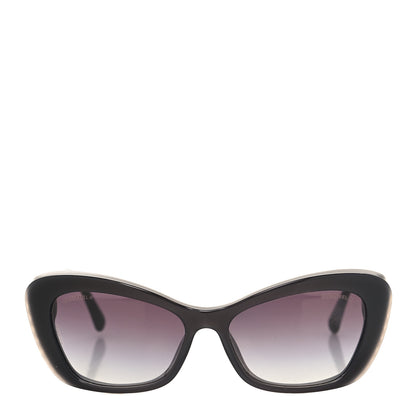 Chanel Acetate Pearl Cat Eye CC Sunglasses 5481-H Black 2 of 8