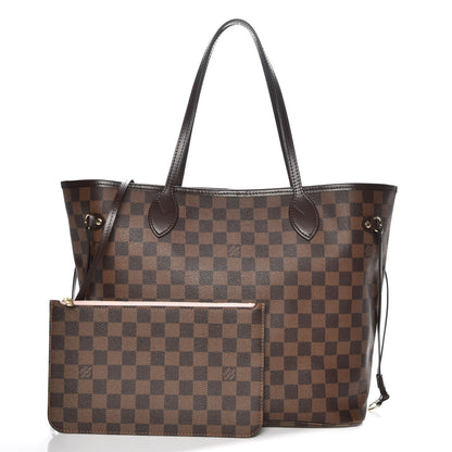 Louis Vuitton Damier Ebene Neo Neverfull MM Rose Ballerine 1 of 8