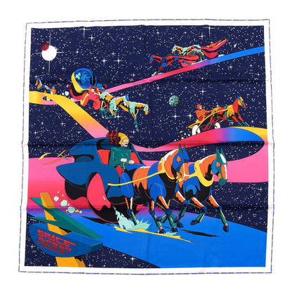 Hermes Silk Space Derby Scarf 90 Marine Rose Vif Multicolor 1 of 5