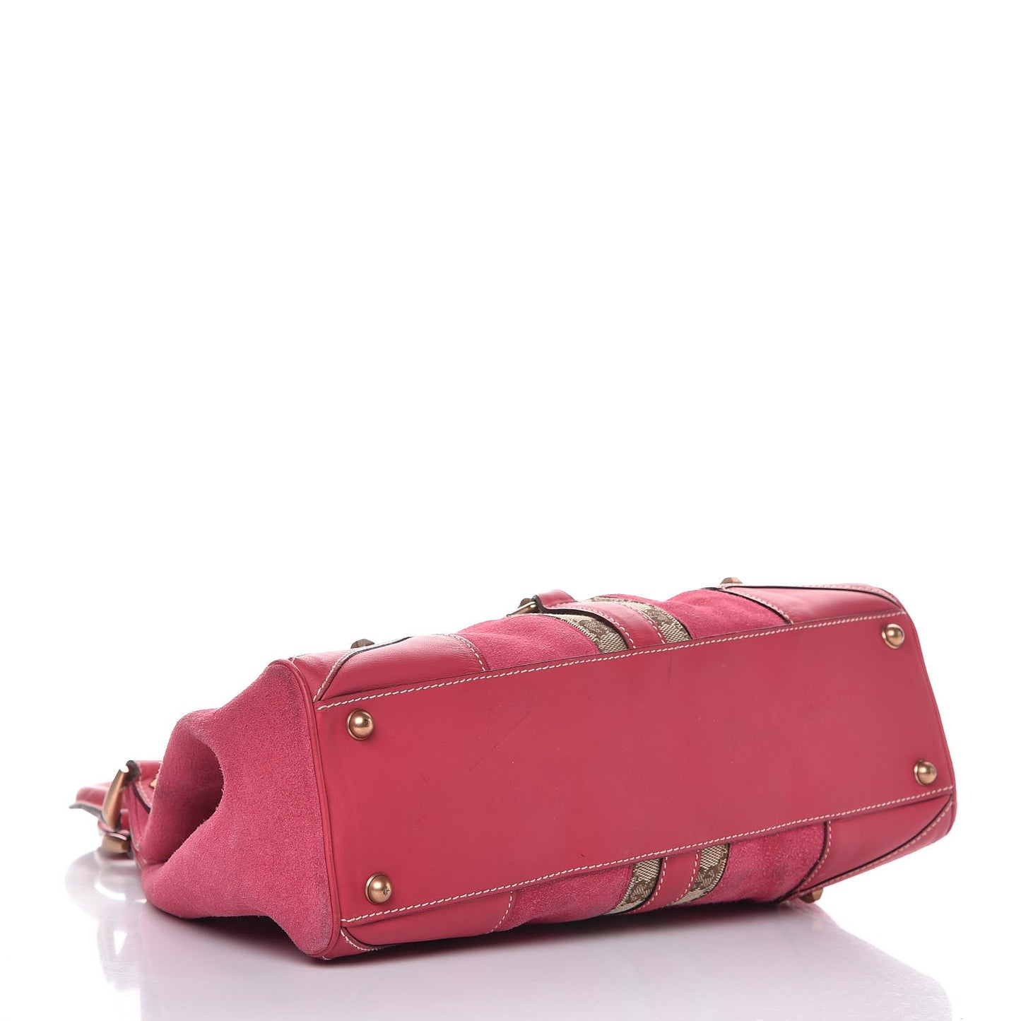 Suede Monogram Large Bardot Pink
