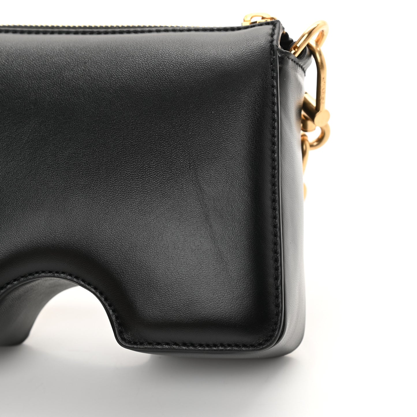 OFF WHITE Calfskin Burrow 22 Chain Bag Black