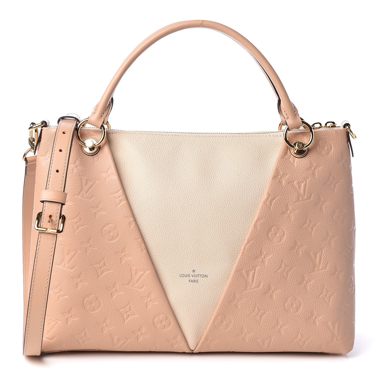 Empreinte V Tote MM Beige Rose Creme