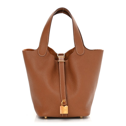 Hermes Taurillon Clemence Picotin Lock 18 PM Gold 1 of 15