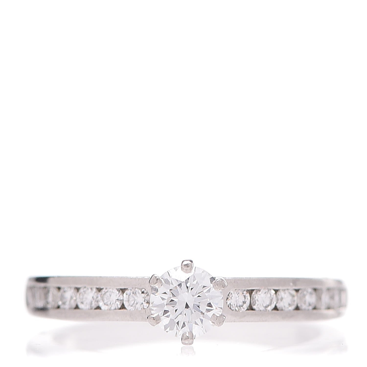 Tiffany 18K Platinum Diamond .31ct Engagement Ring 52 6 1 of 12