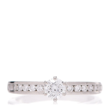 Tiffany 18K Platinum Diamond .31ct Engagement Ring 52 6 1 of 12