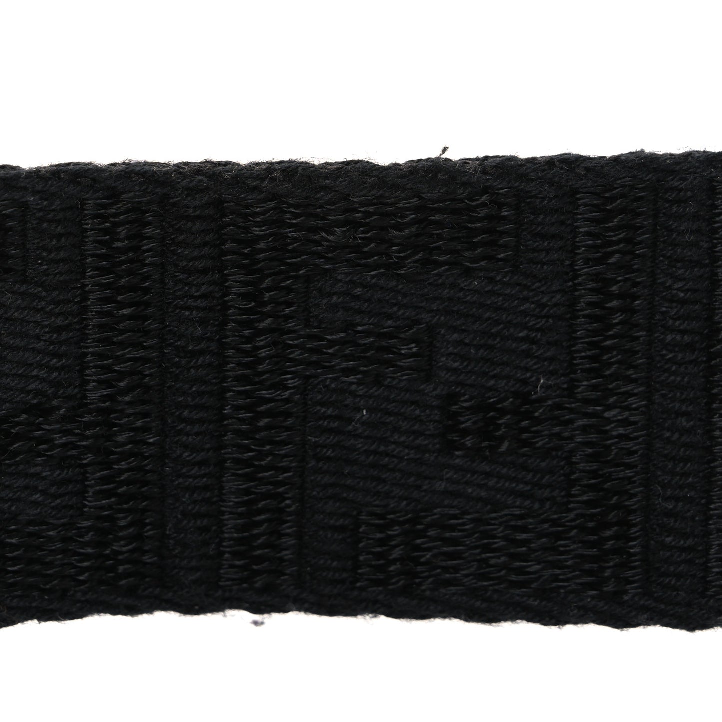 Jacquard Ribbon Vitello King FF Bi-Color Intreccio Adjustable Strap You Black