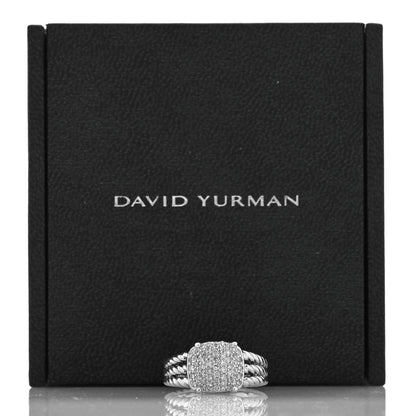 David Yurman Sterling Silver Diamond 10mm Petite Wheaton Ring 51 5.75 5 of 5