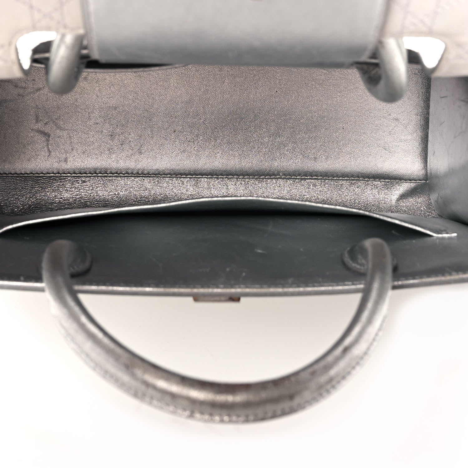 Christian Dior Metallic Goatskin Medium Diorever Flap Silver 5 of 13