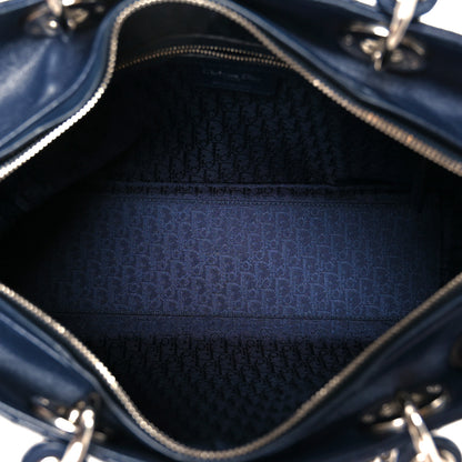 Christian Dior Lambskin Cannage Large Lady Dior Navy Blue 5 of 10