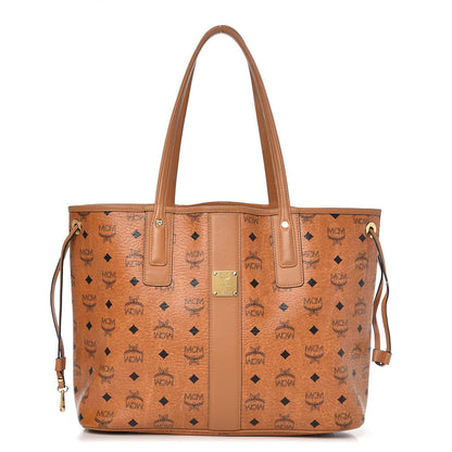 MCM Visetos Medium Liz Reversible Shopper Tote Cognac 1 of 10