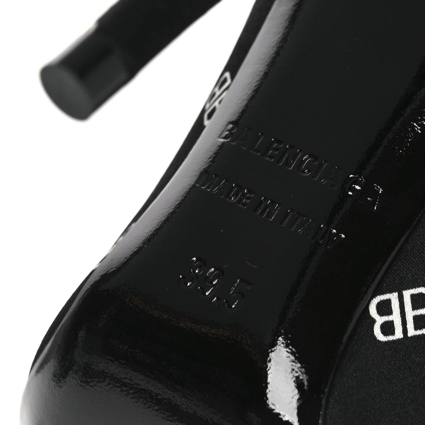 Crepe Satin BB Allover Logo Knife 100mm Pumps 39.5 Black