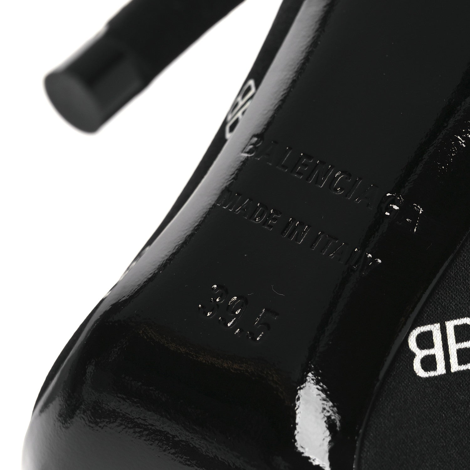 Balenciaga Crepe Satin BB Allover Logo Knife 100mm Pumps 39.5 Black 8 of 11
