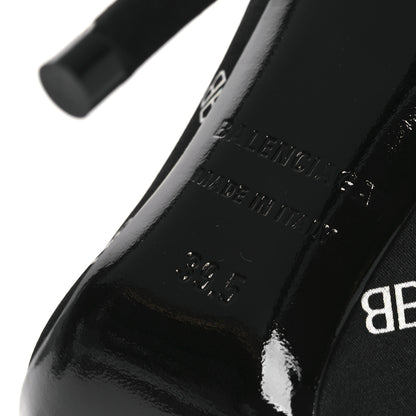 Balenciaga Crepe Satin BB Allover Logo Knife 100mm Pumps 39.5 Black 8 of 11