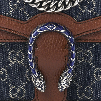 Gucci New Denim GG Monogram Dollar Calfskin Enamel Mini Dionysus Shoulder Bag Blue Tea Cuir Epilog Electric Blue 9 of 12