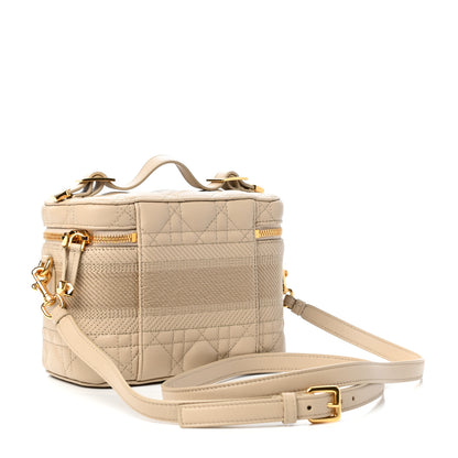 Christian Dior Lambskin Cannage Small Diortravel Vanity Case Light Beige 3 of 9