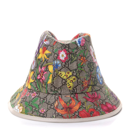 Gucci GG Supreme Monogram Flora Fedora Hat S White 3 of 10