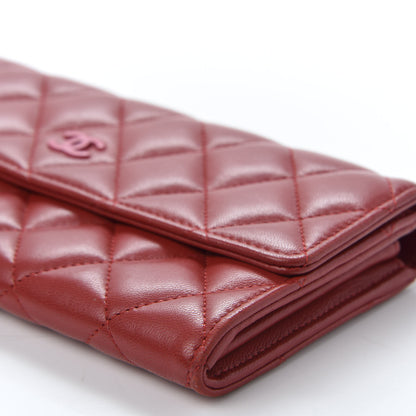 Chanel Lambskin Quilted Large Gusset Flap Wallet Red 6 of 9