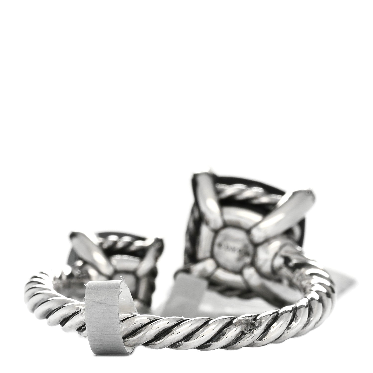 David Yurman Sterling Silver Diamond Black Onyx Hematine Chatelaine Bypass Ring 55 7.25 2 of 3