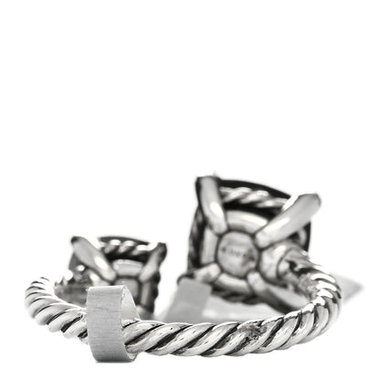 David Yurman Sterling Silver Diamond Black Onyx Hematine Chatelaine Bypass Ring 55 7.25 2 of 3