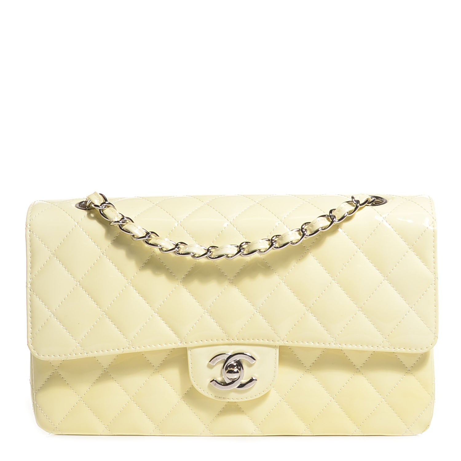 Chanel Patent Quilted Medium Double Flap White 1 of 8