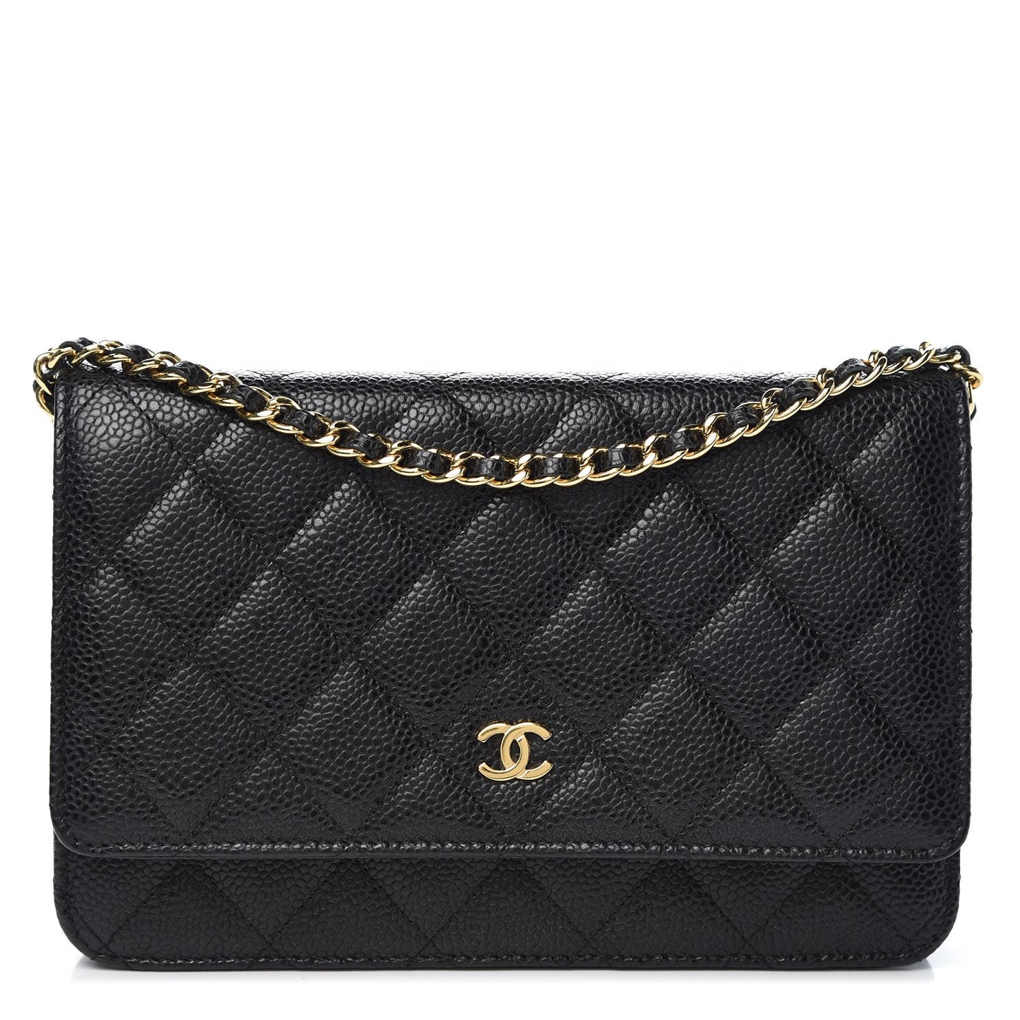 Caviar Quilted Wallet On Chain WOC Black