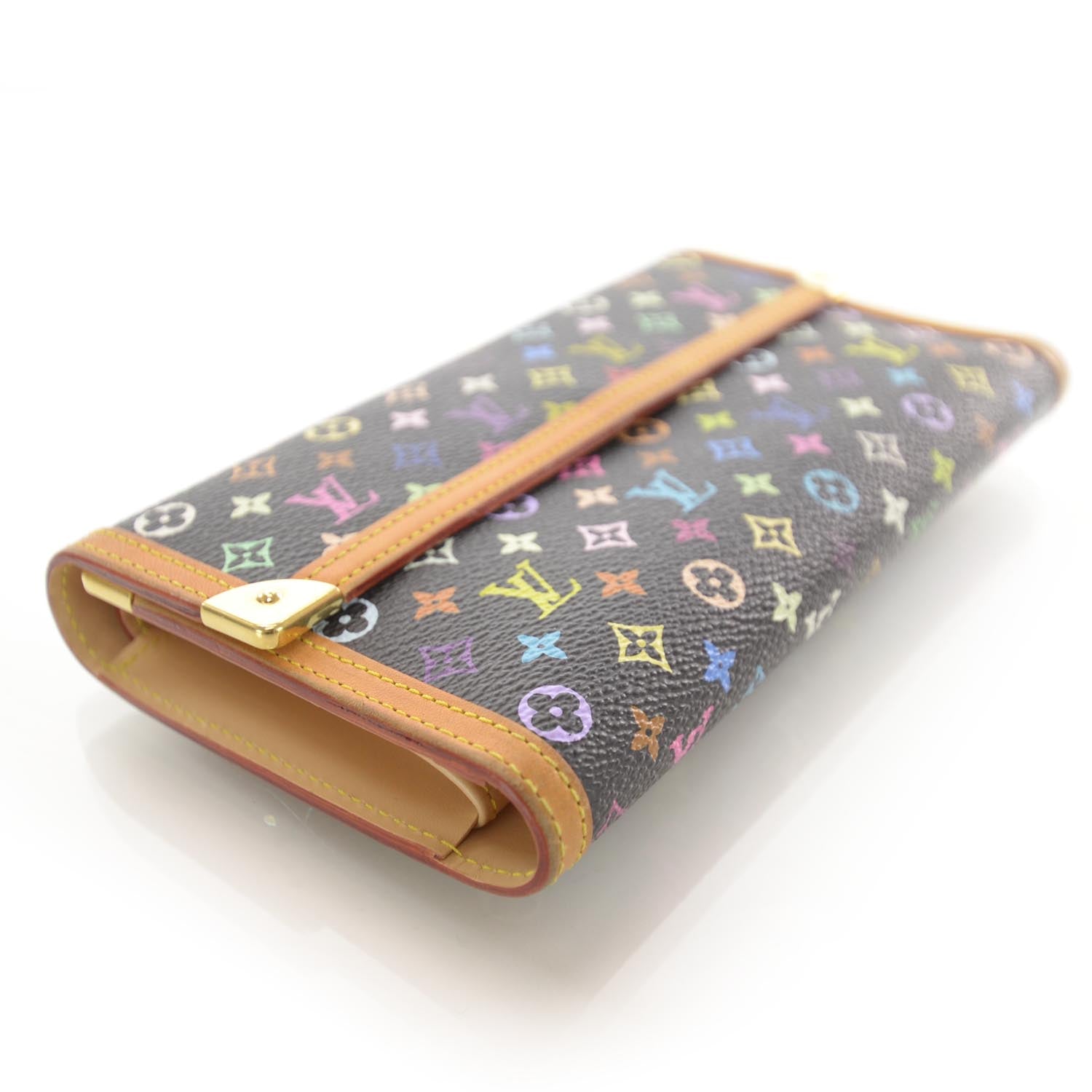 Louis Vuitton Monogram Multicolor Porte Tresor International Wallet Black 4 of 7