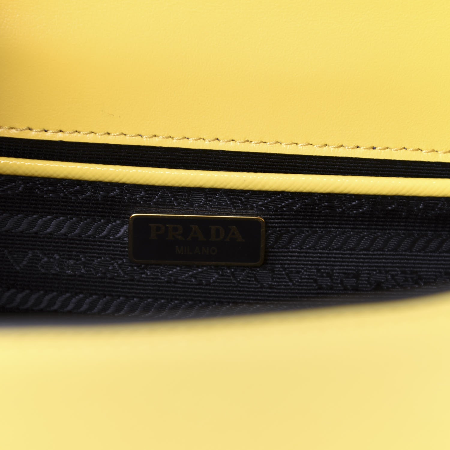 Prada Saffiano Vernice Chain Shoulder Bag Sole 8 of 9