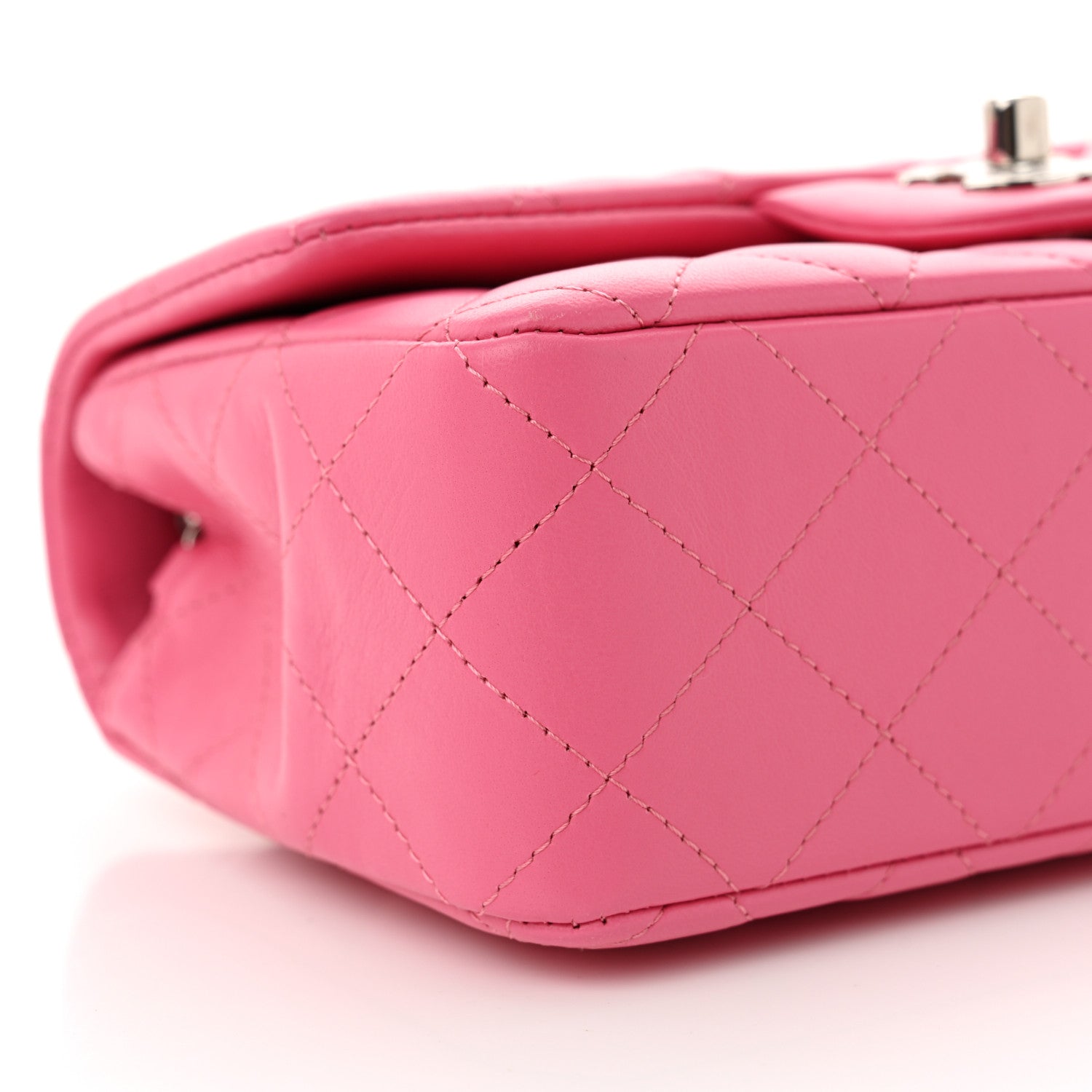 Chanel Lambskin Quilted Mini Rectangular Flap Pink 9 of 10