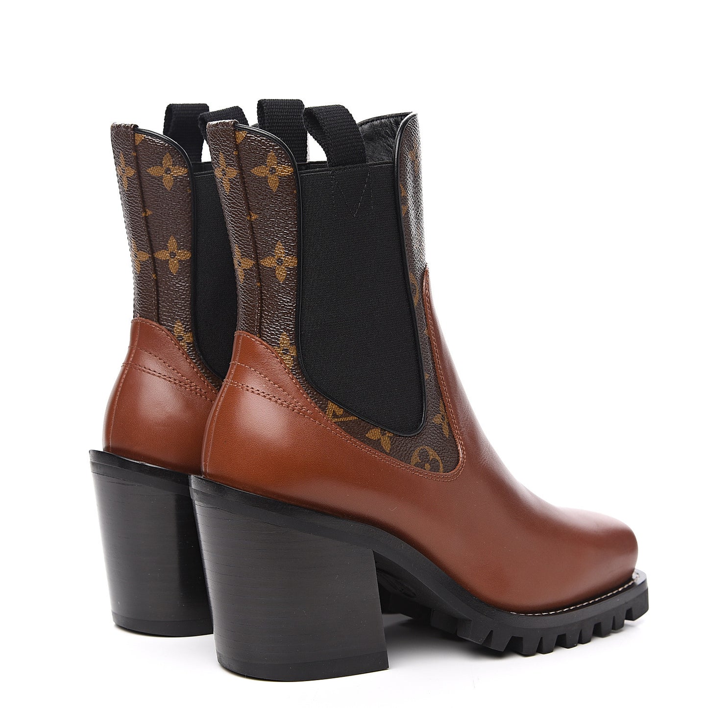 Calfskin Monogram Limitless Ankle Boots 38 Cognac