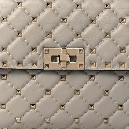 Valentino Garavani Nappa Medium Rockstud Spike Shoulder Bag Pastel Grey 7 of 9