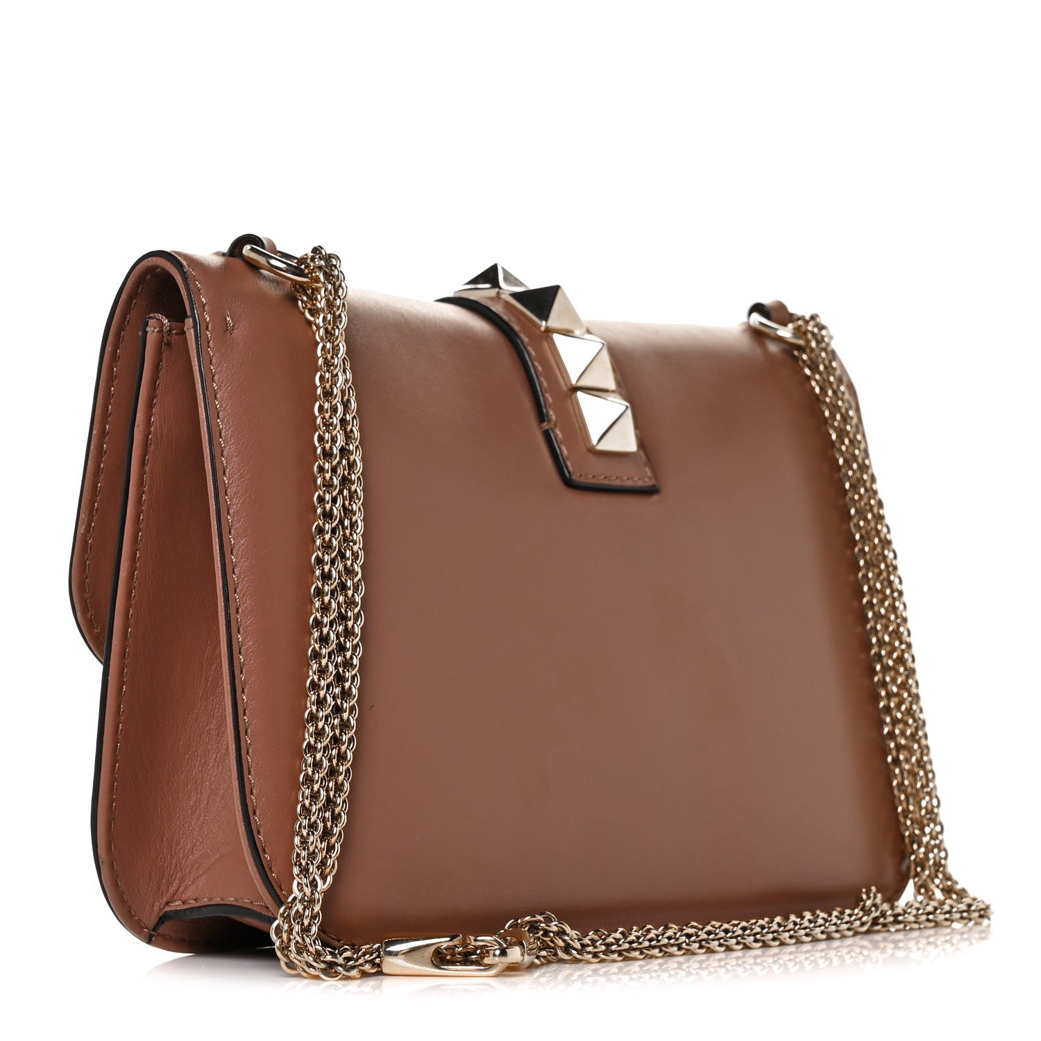 Valentino Garavani Vitello Medium Glam Lock Rockstud Flap Brownish 2 of 8