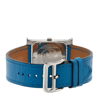 Hermes Stainless Steel Lizard 26mm Heure H Hour Quartz Watch Mykonos 3 of 4