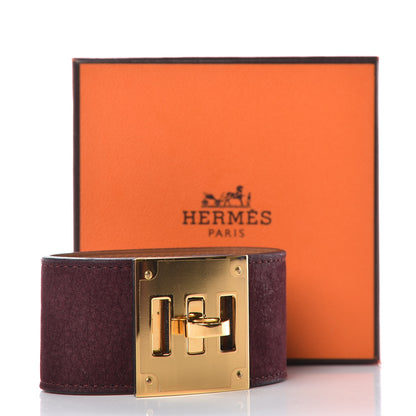 Hermes Taurillon Gaucho Kelly Dog Bracelet Prune 6 of 6