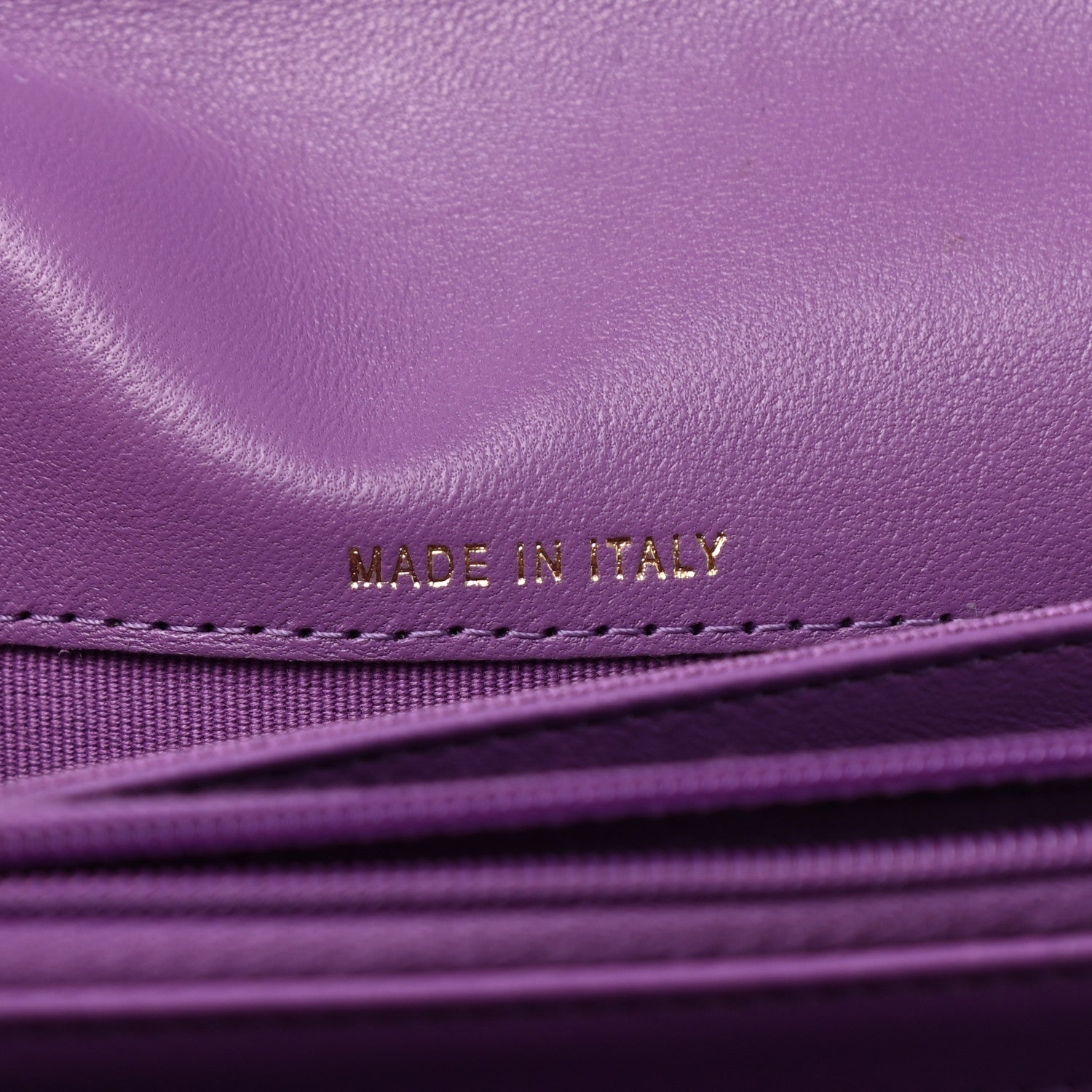 Chanel Lambskin Quilted Large Gusset Flap Wallet Purple 7 of 9