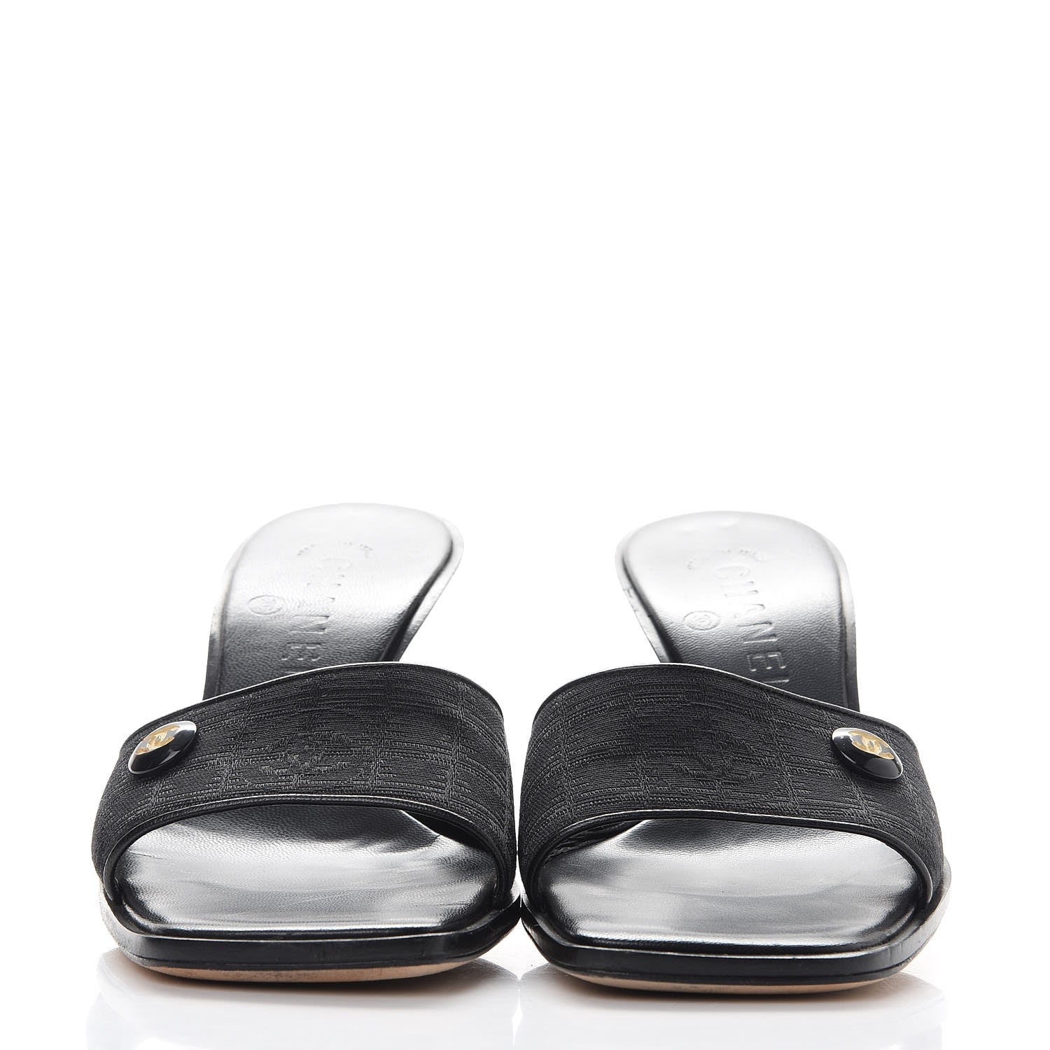 Chanel Nylon Travel Ligne CC Mules 37 Black 2 of 11