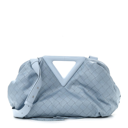 Bottega Veneta Fabric Intrecciato Small The Point Triangle Bag Light Blue 1 of 8
